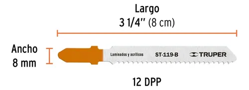 Juego 5 Hojas Para Sierra Caladora Corte Recto 12dpp Truper
