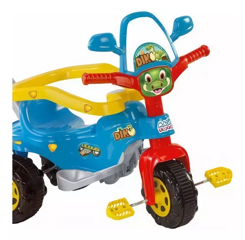 Triciclo Motoca Infantil Tico Tico Pets Rosa com Haste Removível