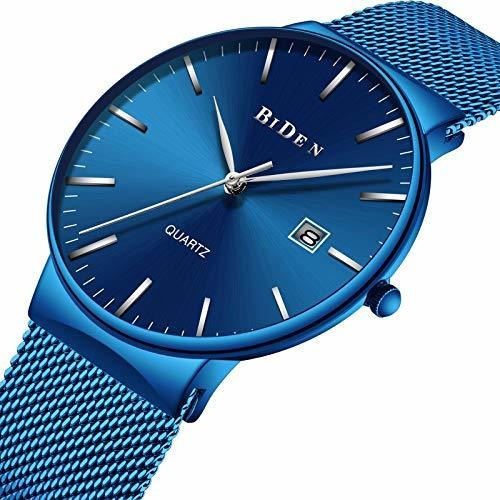 Biden Reloj Minimalista Moda Hombre Analógica Fecha Profunda