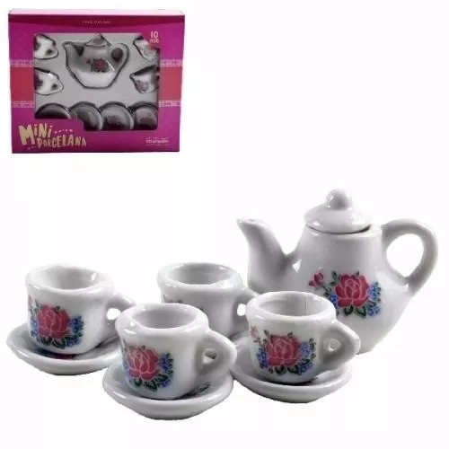 Conjunto De Chá Porcelana 9 Peças, Art Brink, Multicor