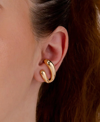 Brinco Ear Hook Class Banhado A Ouro (semijoia)