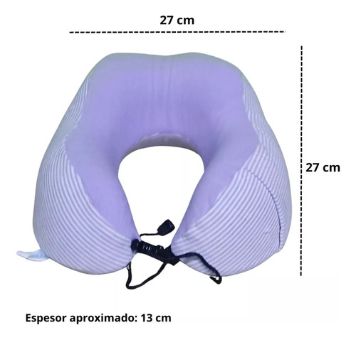 Cojín Para Cuello Modelo Rayado Ajustable Para Viajes Largos