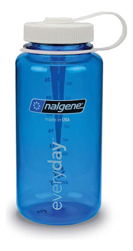 Botella De Agua Nalgene Tritan Sin Bpa, 32 Oz, Azul C/blanco