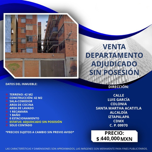 Remate Departamento Adjudicado Iztapalapa