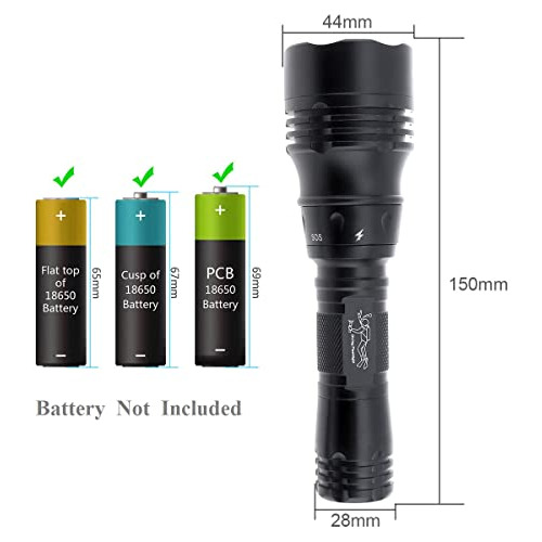 Linterna De Buceo Led, 5 Modos, Linterna De Buceo Noctu...