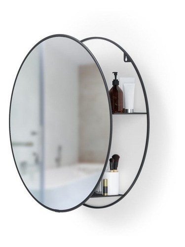 Espejo Con Estante De Pared Circular Cirko Mirror Umbra