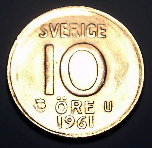 Suecia 10 Ore 1961 Plata * Gustaf V *