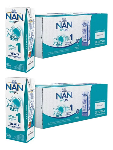 Leche Líquida Nestlé Nan Optipro 1 En Brick 190ml Por 48 U