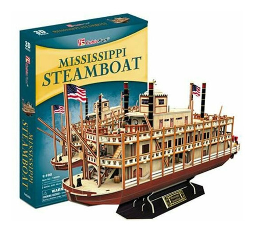 Rompecabezas Puzzle 3d Mississippi Steamboat 142 Piezas