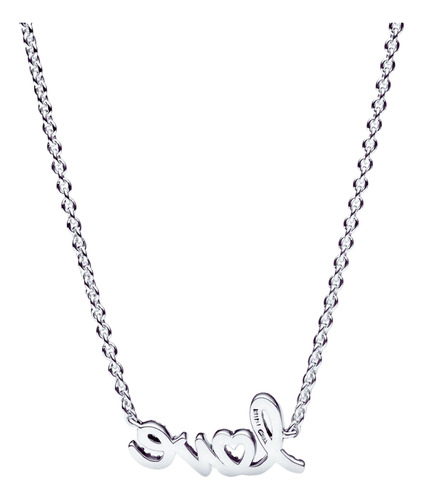 Collar Love De Plata 9625 Con Circonita Cúbica Trasp + Kit!! Plata