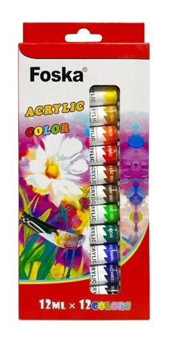 Imagen 2 de 3 de Pintura Acrílica | Set 12 Colores | Foska
