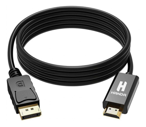 Cable Displayport A Hdmi Adaptador Pc Macbook Notebook V1.4 Full Hd 1.8mt Negro