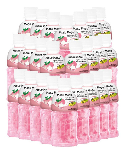 Caja Con 24pzs De Mogu Mogu De Lychee Con Nata De Coco 320ml