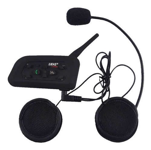 Intercomunicador Moto Ejeas Bluetooth 1200mts 6 Pilotos Negro V6-PRO-INTERCOM