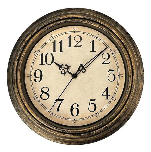 Plumeet Pequeño Reloj De Pared Retro, 10 '' No Ticking Class