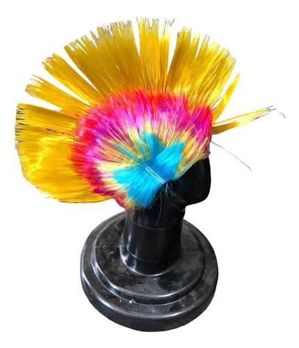 Peruca Moicano Punk Colorida Sintética- Kit 2 Unidades
