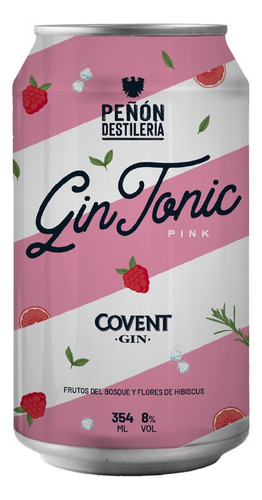 Gin Tonic Pink Covent Peñon Del Aguila 354 Cc