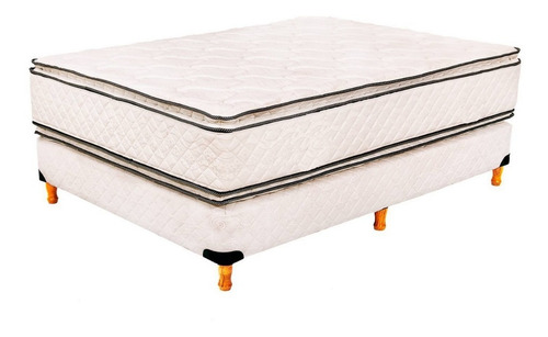 Sommier Y Colchón 2 Plazas Resortes Jacquard Doble Pillow