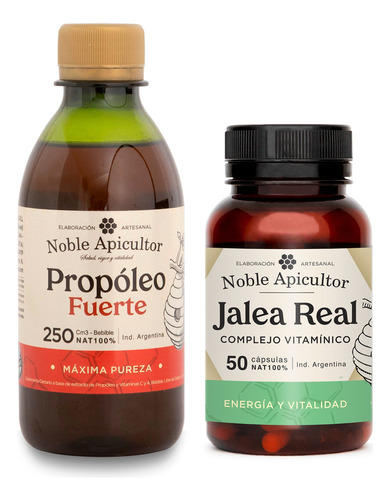 Natier Noble Apicultor Propóleo Fuerte 250ml + Jalea Real 50 Sabor Propóleo Fuerte - Jalea Real