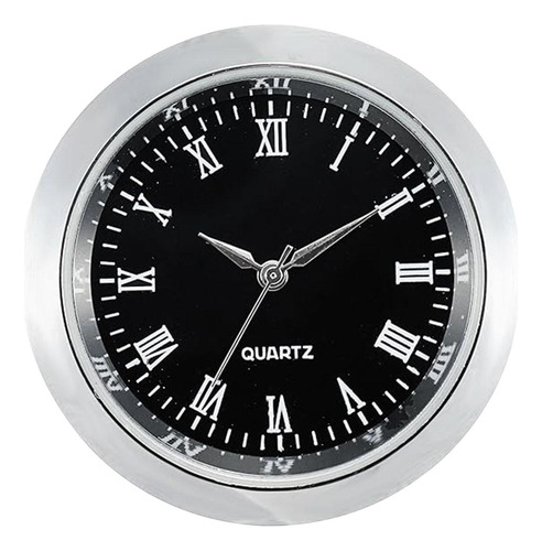2 Reloj Redondo Con Movimiento De Reloj, Marco Plateado