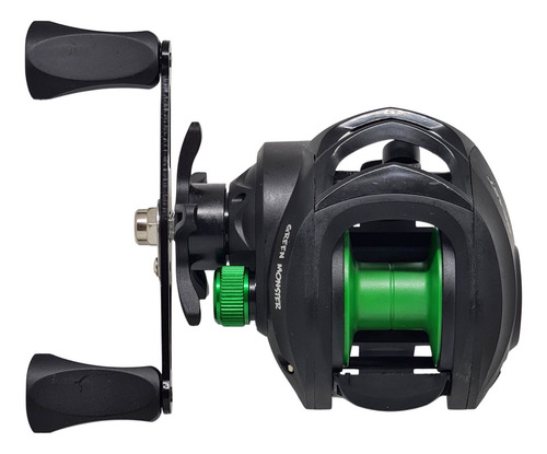 Pesca Reel Huevito Rotativ + 1.80m + Nylon Color Negro/gris Lado De La Manija Derecho