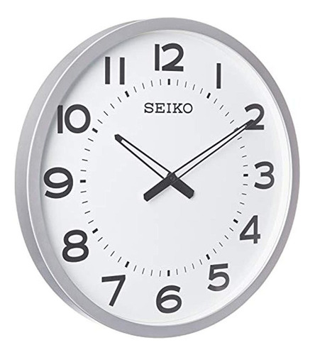 Reloj De Pared Seiko Ultramoderno De 20  En Tono Plateado Co