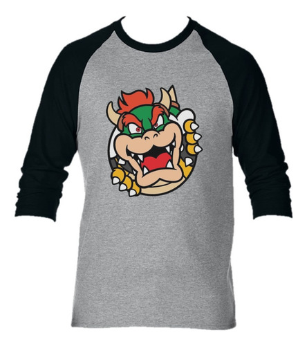 Camiseta Manga Larga Bowser Mario Bros