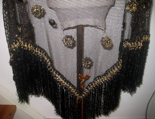 Caderín Tejido Danza Árabe Tribal Hilo Red Flecos Seda Lurex