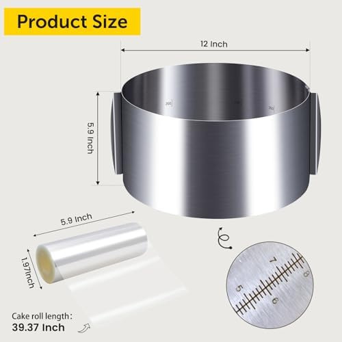 Juego De 3 Anillos De Mousse Para Tarta, 6 A 12 Pulgadas, An