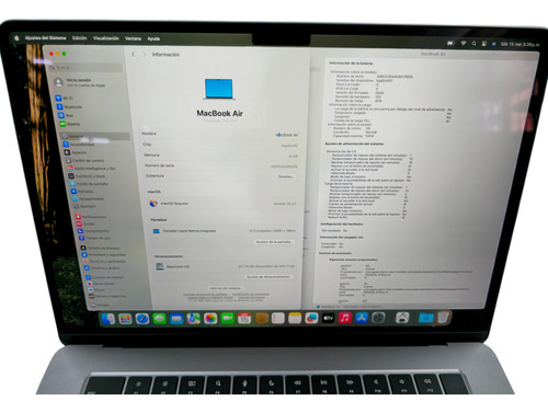 Apple Macbook Air 15.3 2023 M2 256/8 Gris Espacial Sin Caja Gris Oscuro (Usado)