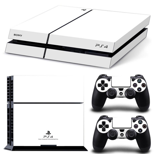 Skin Protector Para Ps4 Y Para Dos Controles Blanco