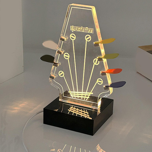 Light Up Guitar Picker Práctico Para El Almacenamiento De