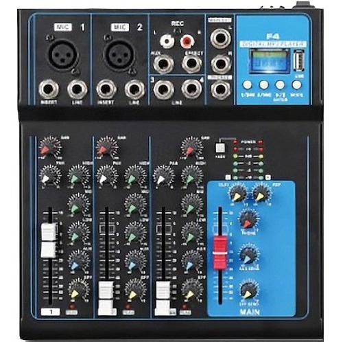 Mixer Ross F4 De 5 Canales Bluetooth Usb Pahnton Power