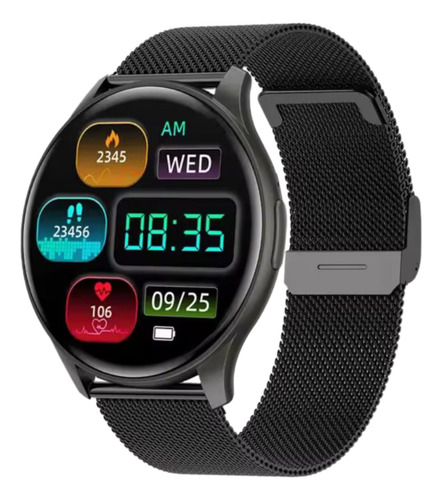 Smartwatch Grado Médico. Temperatura. F.c Oxigeno, Presión Negro Metalico Negro Negro