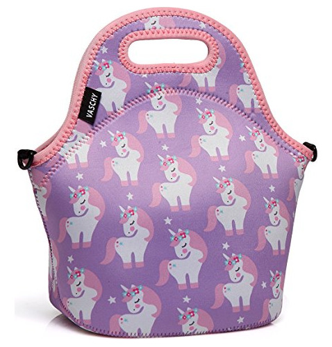 Bolsa Almuerzo Neopreno Unicornio Rosada