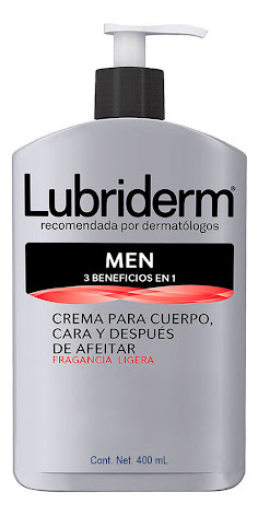 Crema Lubriderm Men's 3 En 1 Con Fragancia X 400 Ml