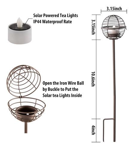 Luces Solares De Hierro Óxido Para Caminos Al Aire Libre