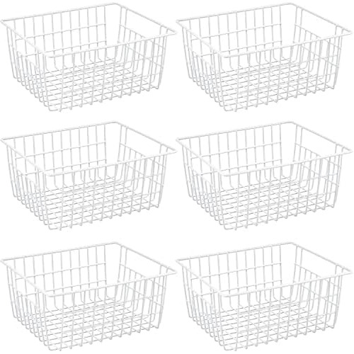 Metal Baskets Food Storage Organizer, Freezer Refrigera...