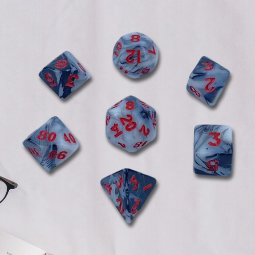 Juego De Dados De Acrílico De 7 Piezas, Dados Multicolores