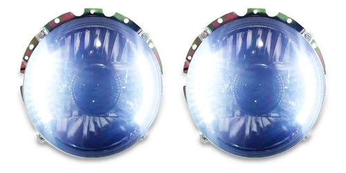 Imagen 2 de 6 de Par Faros Con Lupa Y Led Vocho Sedan Cromo