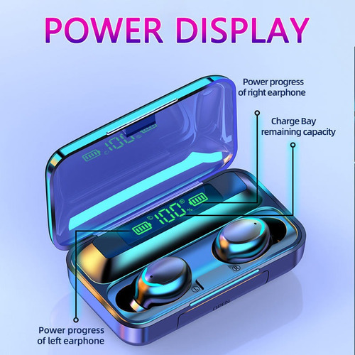 Imagen 3 de 5 de Audífonos Inalámbricos F9 5c Tws Bluetooth 5.0 + Powerbank