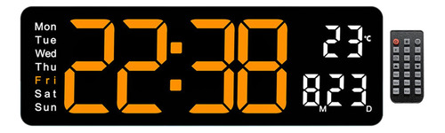 Reloj Digital Reloj De Mesa Brillo Ajustable Mini Naranja