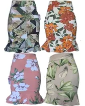 Comprar Saia Evangélica Estampada Kit 4 Saia Midi Suplex Babado