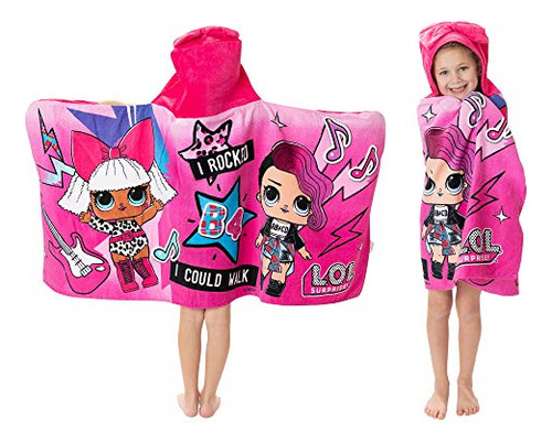 Toalha De Banho Com Capuz Wrap L.o.l. Surprise! Rosa De Algo
