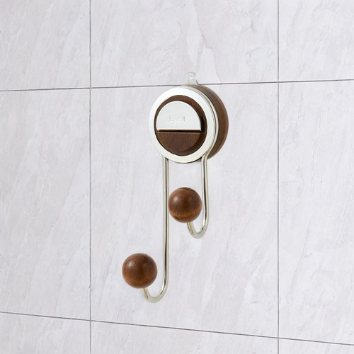 Gancho De Ventosa Para Baño, Sin Perforaciones, Marrón