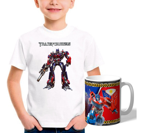 Remera Combo Con Taza Transformer