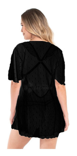 Bata Kimono TĂșnica Encaje Sensual Transparente Haby 71975