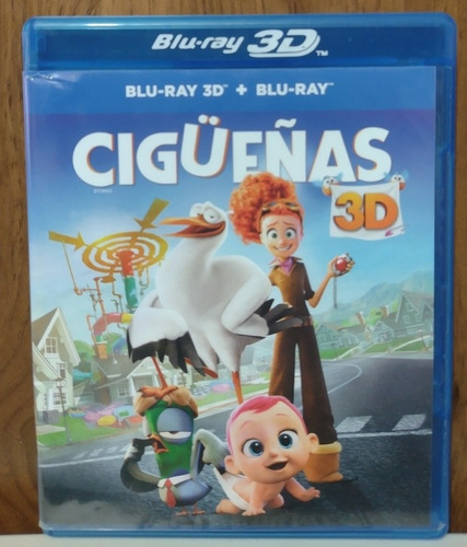 Cigüeñas Storks Blu Ray 3d + Blu Ray 2d + Dvd 3 Discos (Usado)