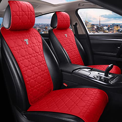 Begonydeer Red Car Seat Covers Universal Faux Leatherette Au