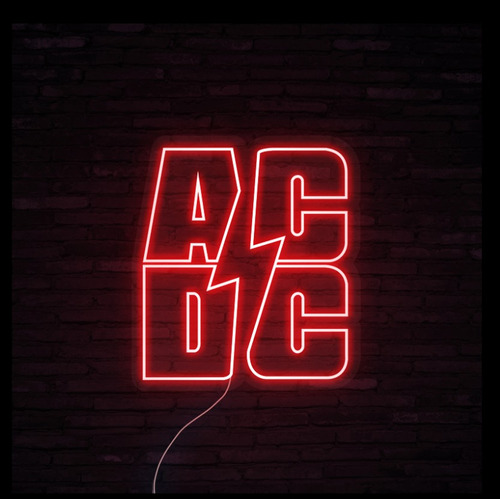 Letrero Led Neon Acdc Logo Rock Alto 50cm Luminoso